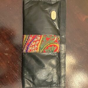 Christina Black Wallet with Vibrant Paisley Design